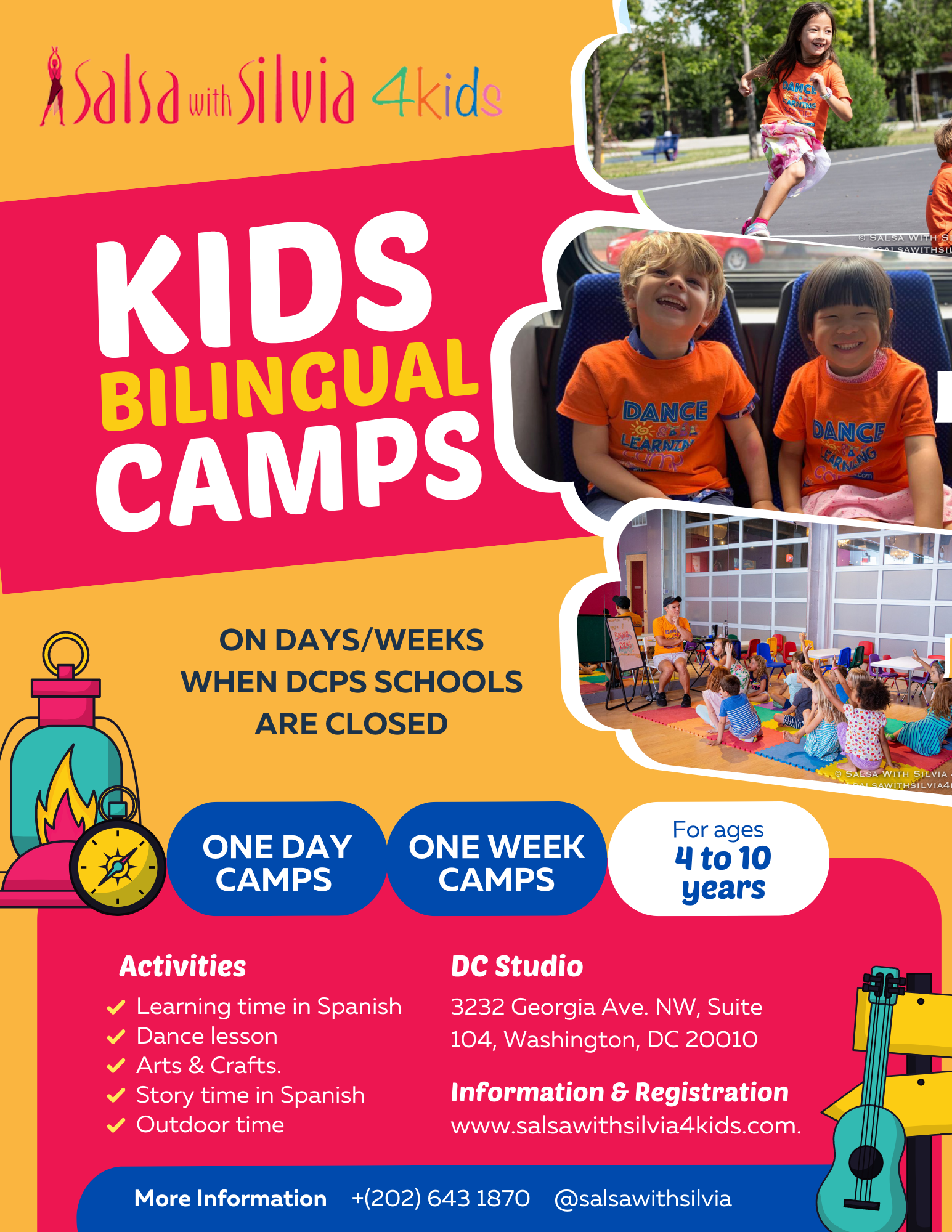Kids dance bilingual camps, one day bilingual camp for kids, one week bilingual camp for kids