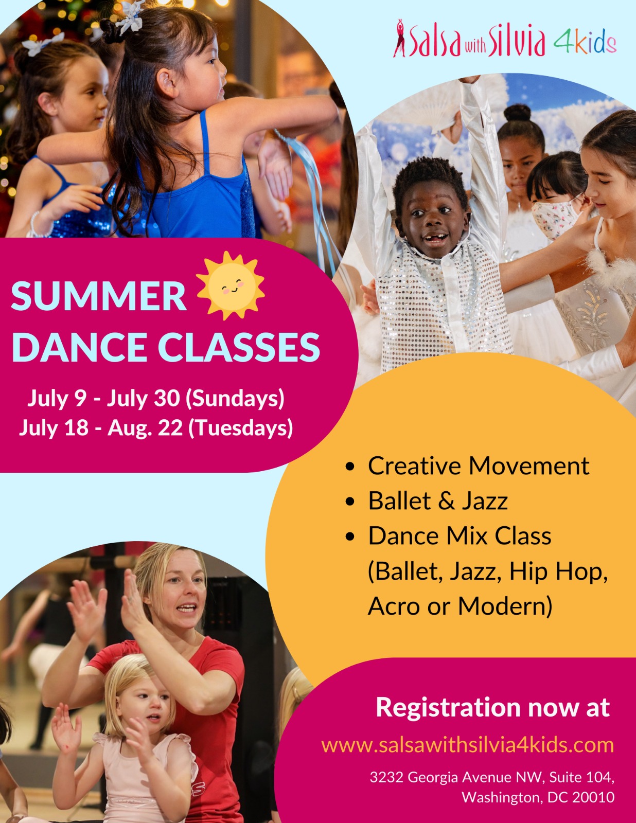 Salsa with Silvia 4kids Summer Sessions Summer dance classes 2023 in DC