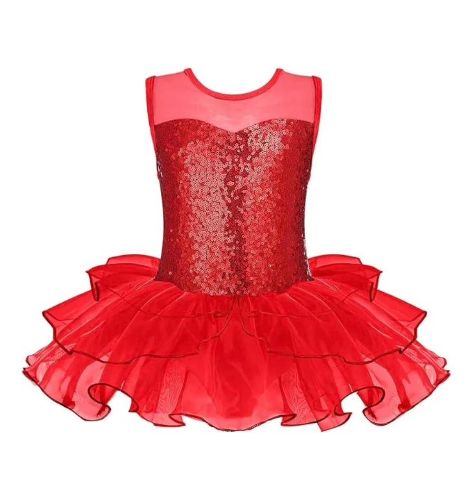 Red sequin tutu dress costume for Ballet & Creative Movement with Ms. Sofie