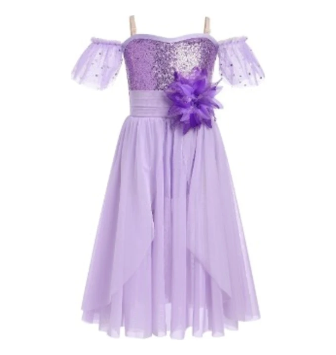 Lavender sequin dress with flower for Petite Ballet II with Ms. Kayla